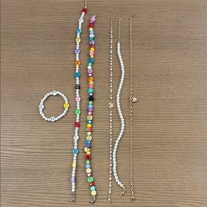 Like New 5 Brandy Melville John Galt Choker Necklaces with Stretch Bracelet